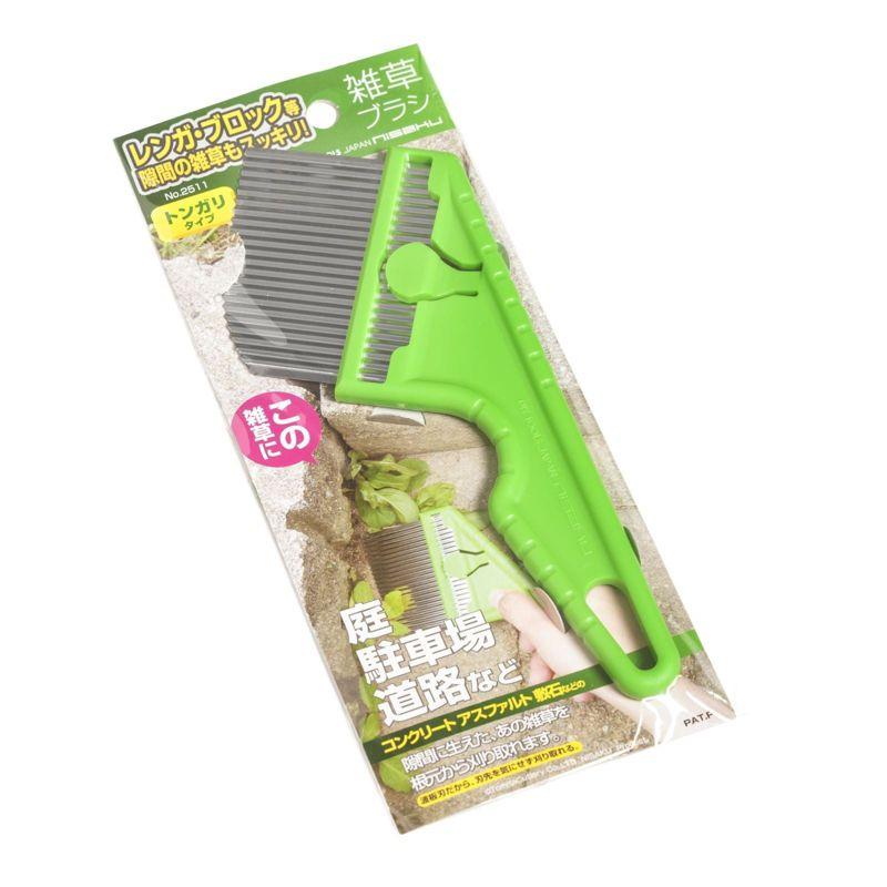 Nisaku Green Plastic and Stainless Steel Angled Weeder, 3-Inch Blade