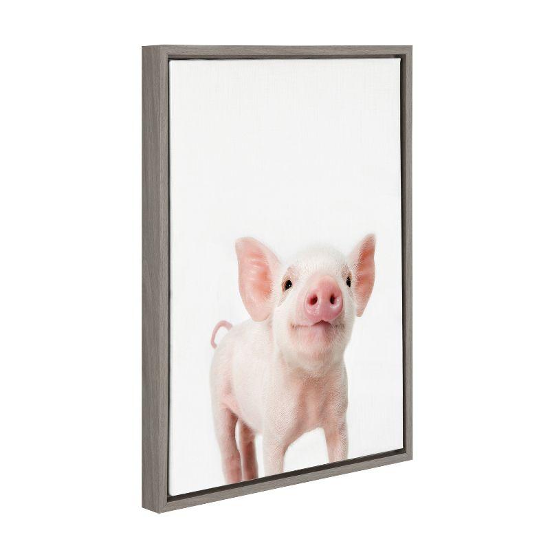 18" x 24" Sylvie Animal Studio Piglet Framed Canvas by Amy Peterson - Kate & Laurel All Things Decor