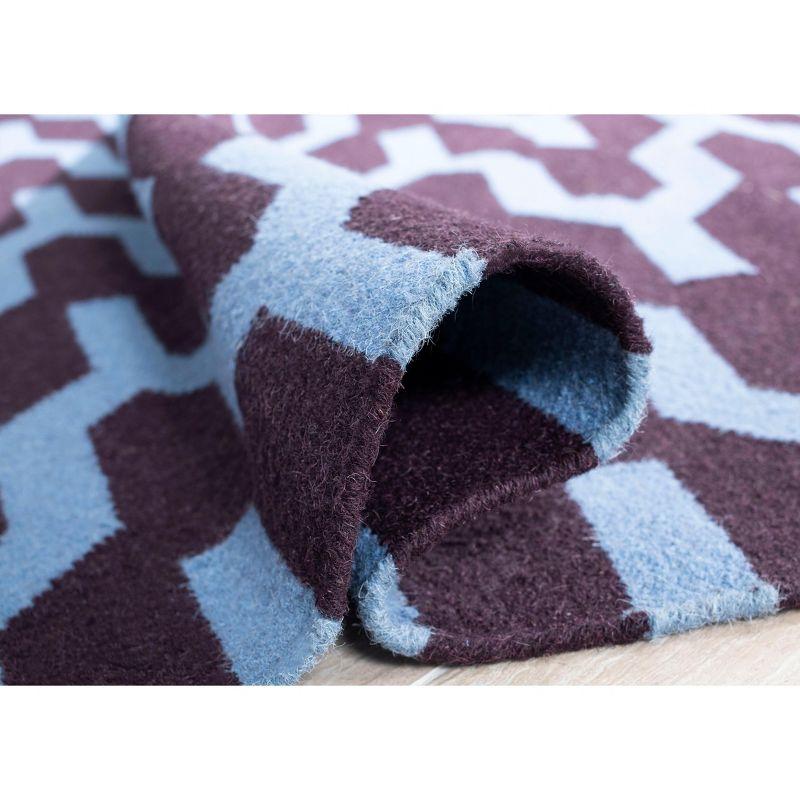 Dhurries DHU630 Hand Woven Area Rug - Purple/Blue - 4'x6' - Safavieh.