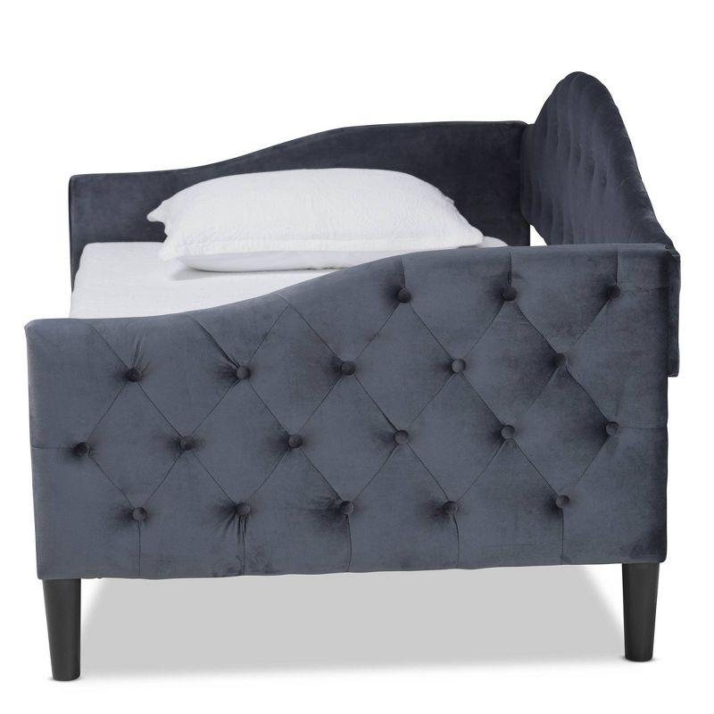 Benjamin Velvet Fabric Upholstered and Wood Daybed - Baxton Studio