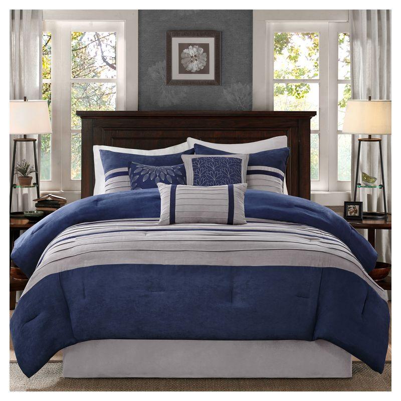 Palmer 7 PC Pieced Faux Suede Comforter Set