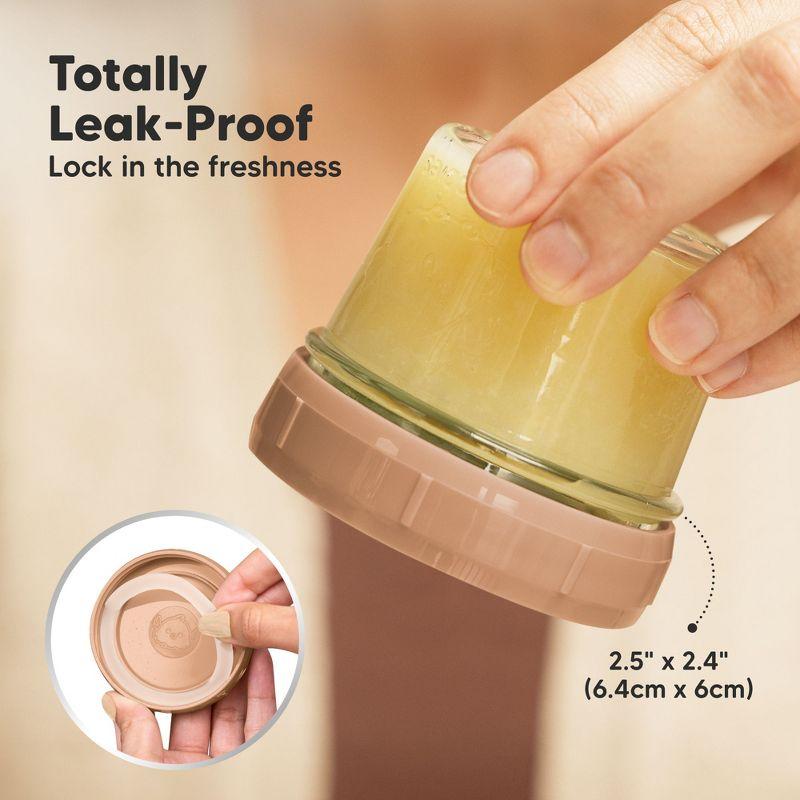 12pk Prep Baby Food Storage Containers, 4 oz Leak-Proof, BPA Free Glass Baby Food Jars for Feeding  (Terracotta)