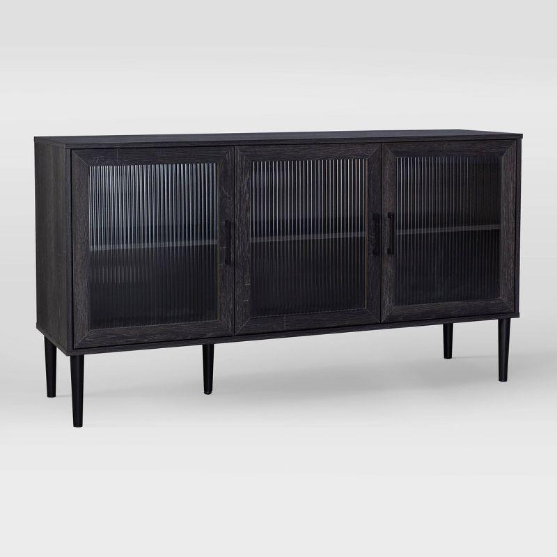 CorLiving Onyx 3 Door Sideboard Buffet Black