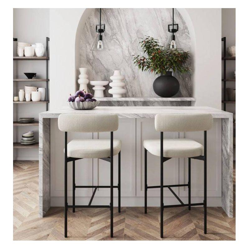 Upholstered Metal Stool (2-Piece Set)