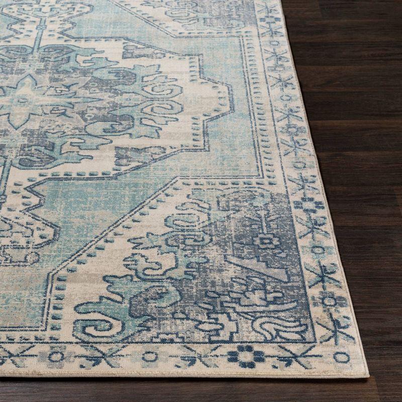 Livabliss 7'10"x9'11" Thatch Traditional Rug Blue: Medium Pile, Fade & Stain-Resistant, Indoor Use