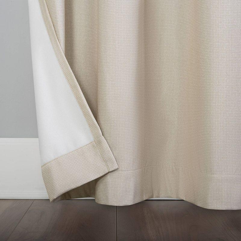 84"x40" Lindstrom Textured Draft Shield Fleece Insulated Energy Saving Grommet Top Room Darkening Curtain Panel Beige - No. 918