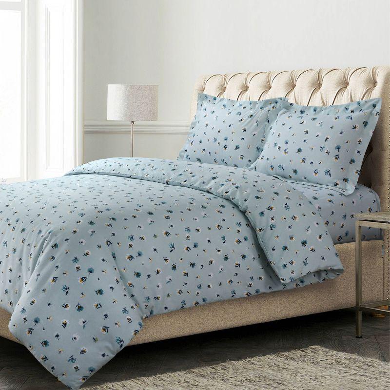 Floryn Printed Flannel Oversized Duvet Cover Set - Tribeca Living