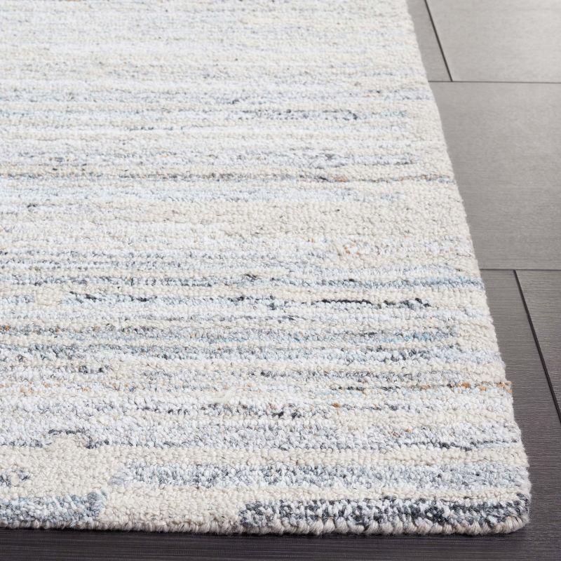 Handmade Blue Abstract Wool Cotton Tufted Rug 3' x 5'