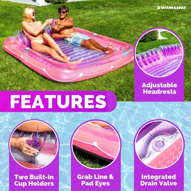 Swimline Luxe Edition Inflatable Suntan Tub Floating Pool Lounger