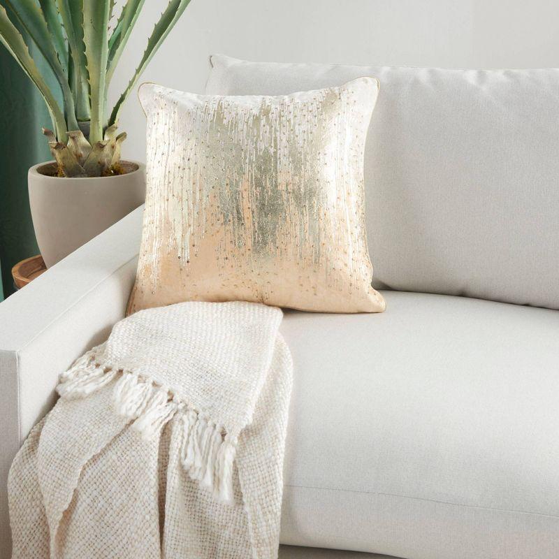 18"x18" Sofia Ombre Met Sequins Square Throw Pillow - Mina Victory