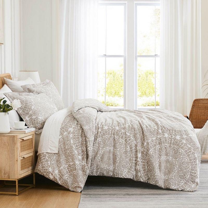 Southshore Fine Living Ashanti Oversized 3-Piece Duvet Cover Set Bone Full / Queen