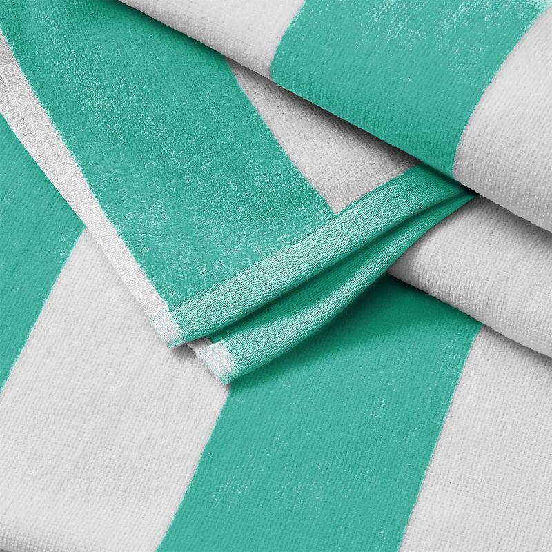 FreshFolds 100% Cotton Absorbent & Quick-Dry Cabana Beach Towels (Set of 4)
