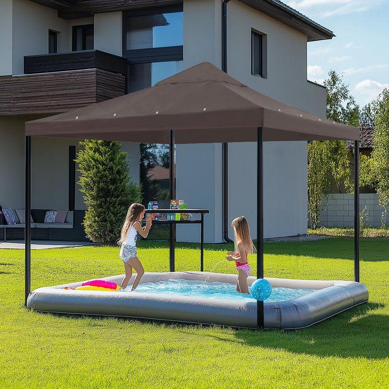 Yescom 10x10Ft Gazebo Top Replacement for beach cabanas for 1 Tier Outdoor Canopy Cover Patio Garden Yard Party Coffee Tan