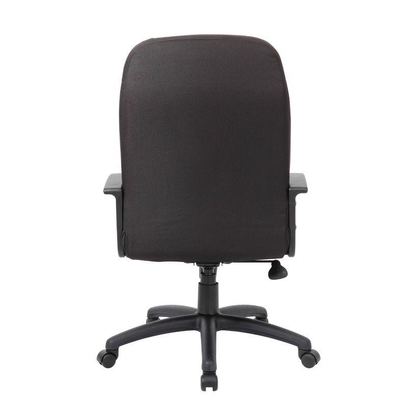 Mid Back Fabric Managers Chair Black - Boss Office Products: Ergonomic, Swivel, Adjustable Height, Metal Frame