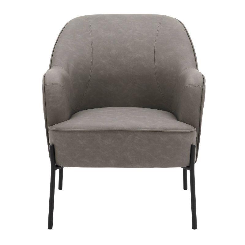 Daniella 27" Grey Faux Leather Contemporary Accent Chair