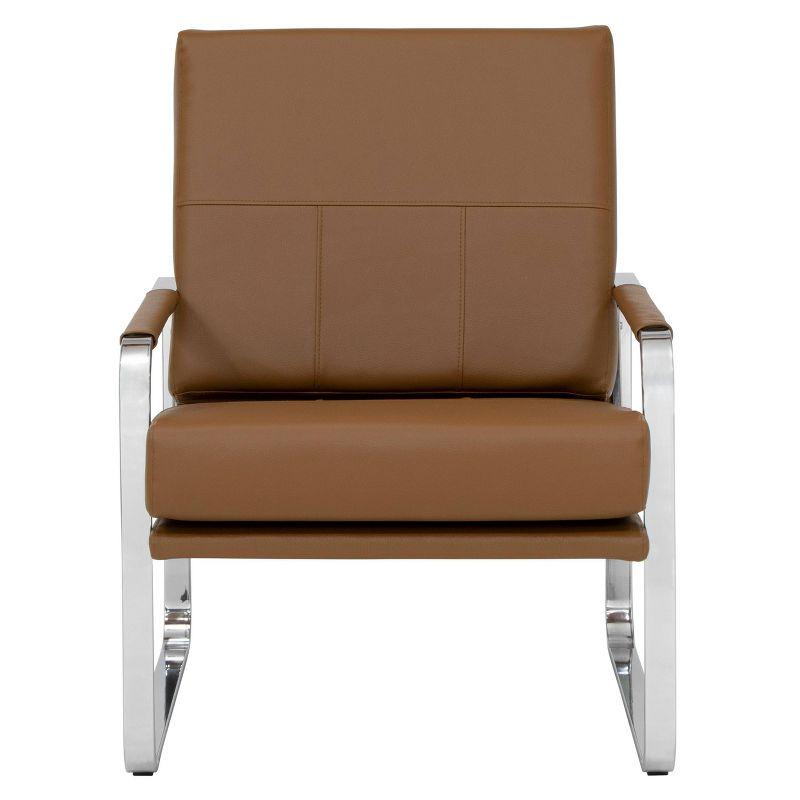 Allure Modern Blended Leather Accent Arm Chair: Chrome-Finished, No Assembly - Studio Designs Home