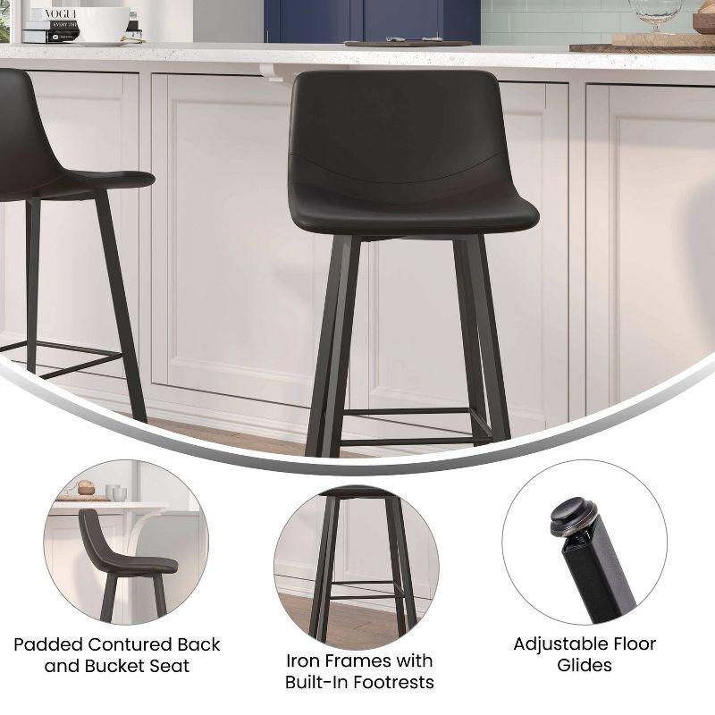 Taylor & Logan Brandy Upholstered Counter Stool with Metal Frame (Set of 2)