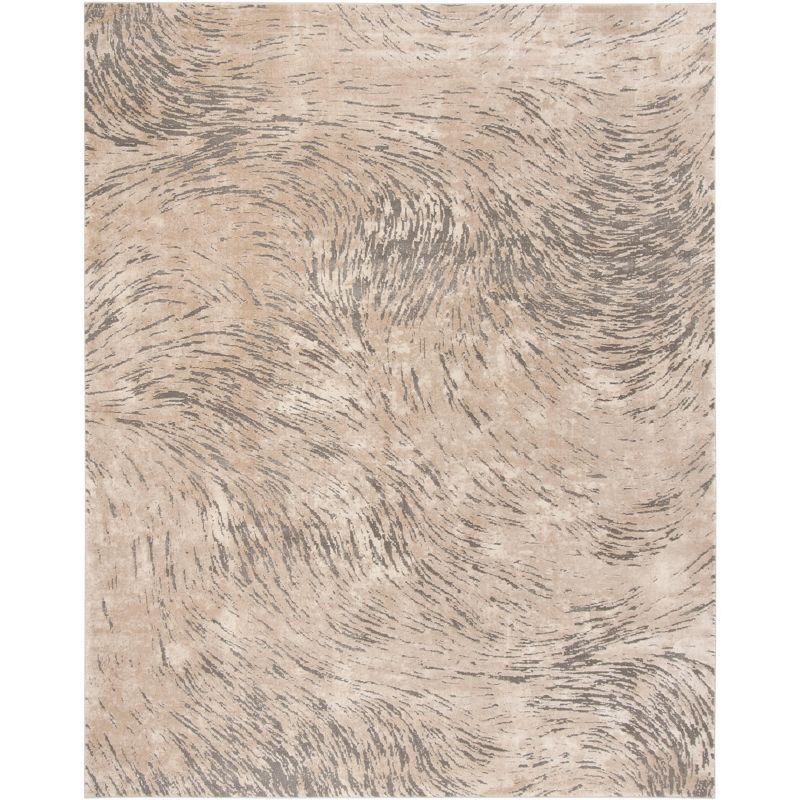 Elysian Ivory & Grey Abstract 9' x 12' Hand-Knotted Rug