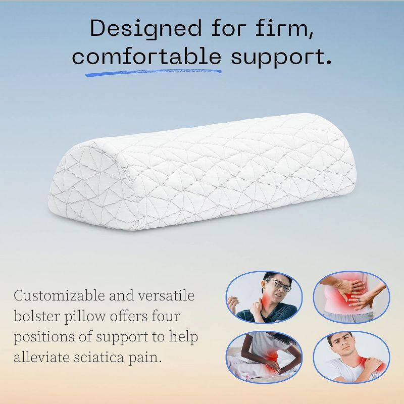 Coop Home Goods The Four Position Adjustable Support Pillow, Half-Moon Form with Insert, Memory Foam Knee, Lumbar Pillow - for Back & Pressure Points