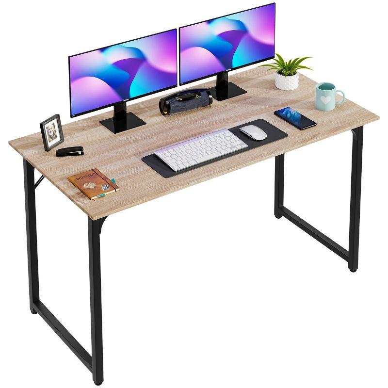 FDW Computer Desk 47 inch Length Study Writing Table, Adjustable feet, Modern Furniture for Home Office, Nature