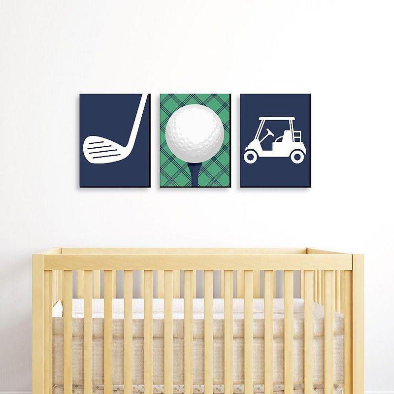 Big Dot of Happiness Par-Tee Time - Golf - Sports Nursery Wall Art, Kids Room Decor & Game Room Home Decor - 7.5 x 10 inches - Set of 3 Prints