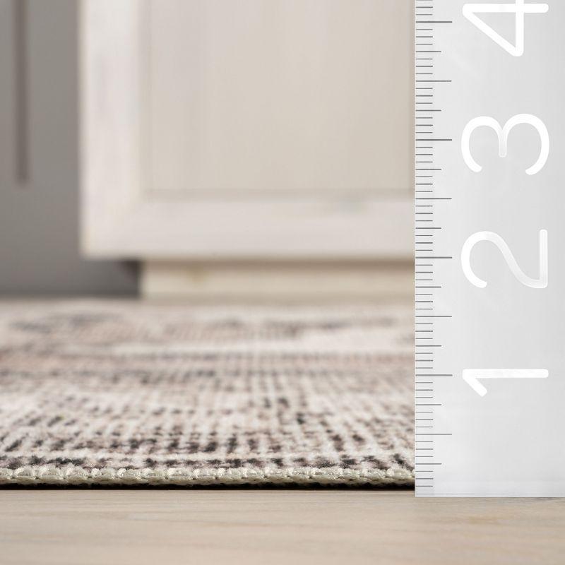 Nuloom Gladys Pet Friendly Machine Washable Vintage Medallion Area Rug, Runner 2' 6" x 8', Light Grey