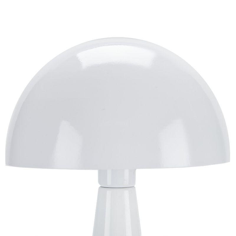 17" White Iron Mid-Century Modern Mushroom Table Lamp