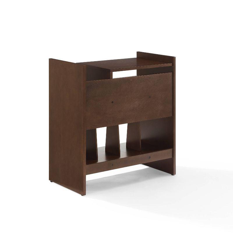 Portland Dark Brown MDF Turntable Stand with Cabinet