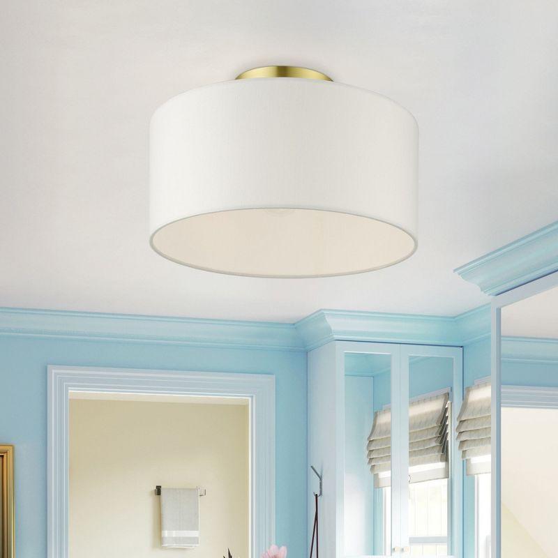 Livex Lighting Meridian 1 - Light Semi-Flush Mount in  Satin Brass