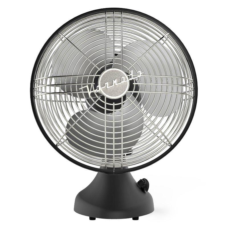 Vornado Silver Swan Portable Oscillating Fan Black: Metal Desk Fan, Quiet Air Circulation, Adjustable Tilt, 3 Speeds