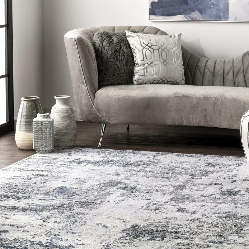 Nuloom Dali Abstract Pet Friendly Machine Washable Area Rug, 3' x 5', Blue Grey