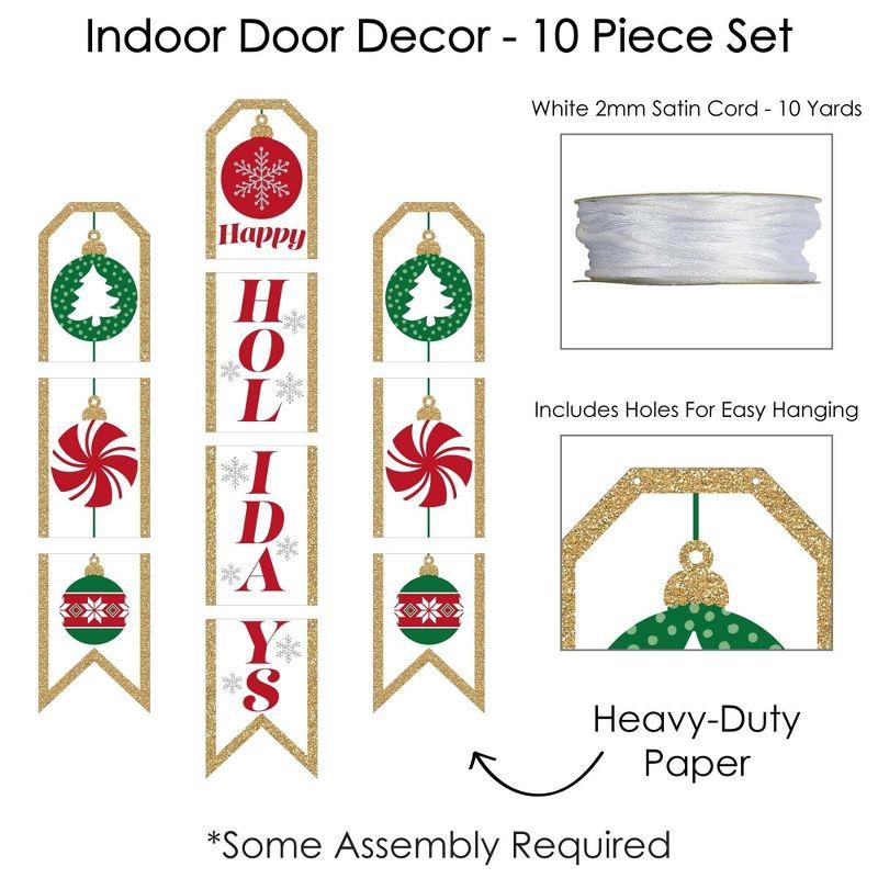 Big Dot of Happiness Ornaments - Hanging Vertical Paper Door Banners - Holiday and Christmas Party Wall Decoration Kit - Indoor Door Decor