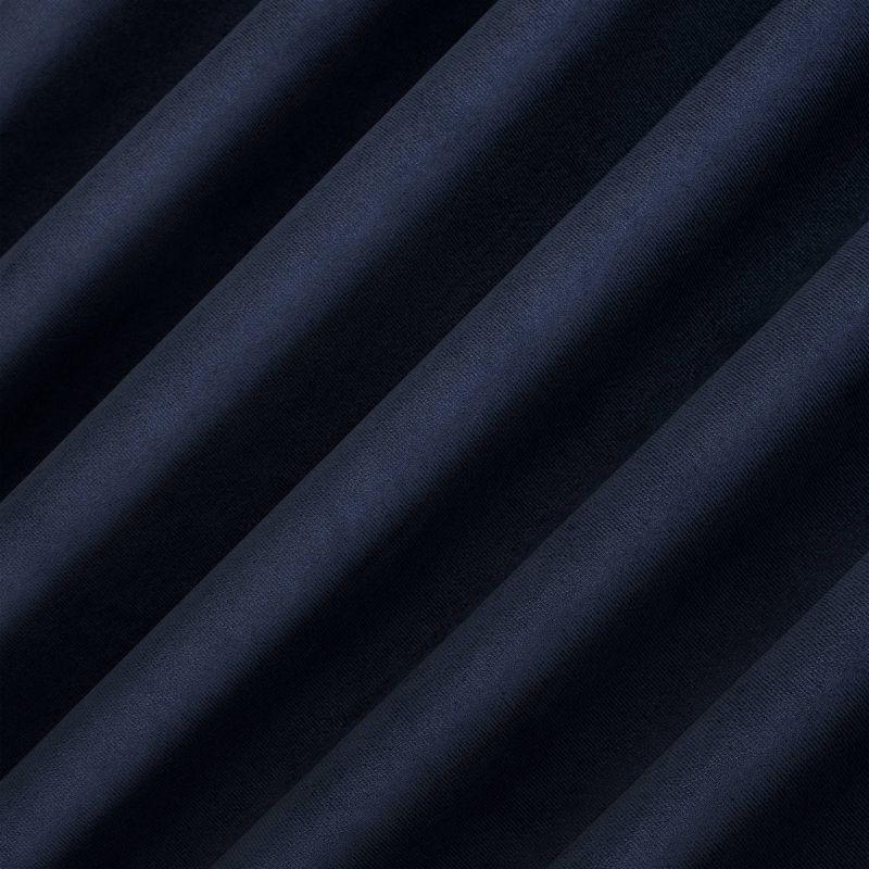 Navy Blue Velvet Thermal Blackout Curtain Panel