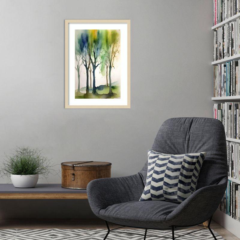 Amanti Art Watercolour Trees 1 by Sally Ann Moss Wood Framed Wall Art Print