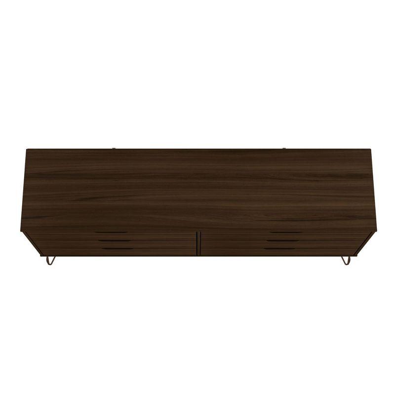 Mid-Century Modern Double Low Dresser with Cutout Handles - Brown