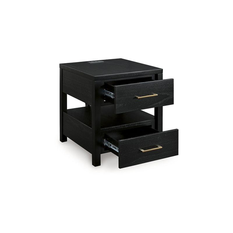 Signature Design by Ashley Winbardi End Table with USB Ports, Black