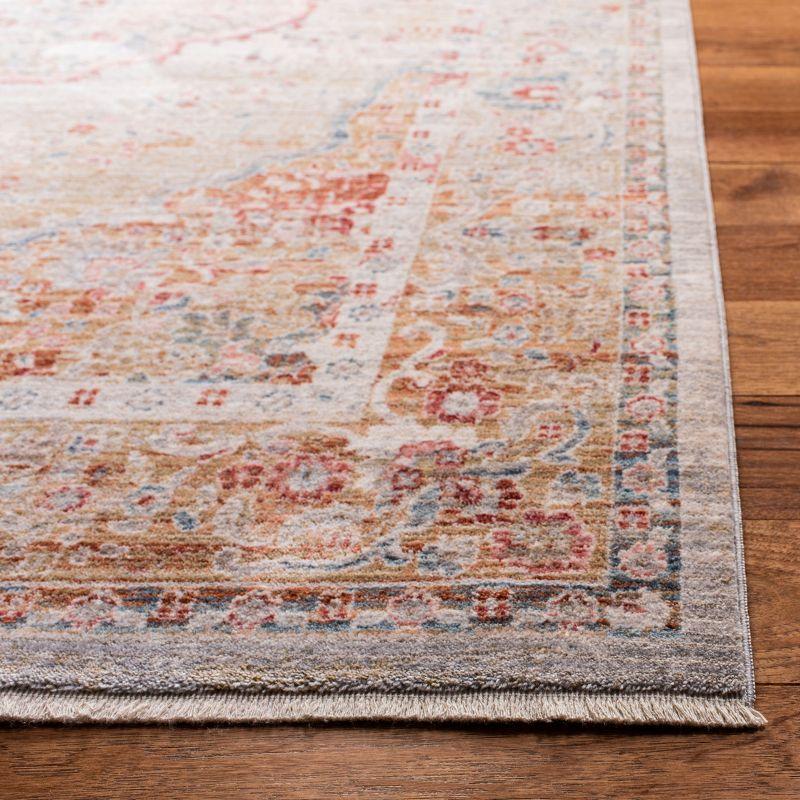 Elegant Grey and Light Blue Hand-Knotted 8' x 10' Synthetic Area Rug