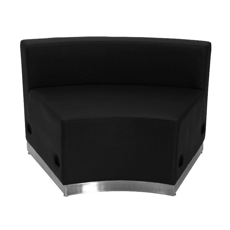 Elegant Black LeatherSoft 3-Piece Modular Reception Set