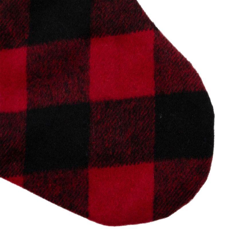 Northlight Seasonal 23" Black and Red Rustic Buffalo Plaid Christmas Stocking