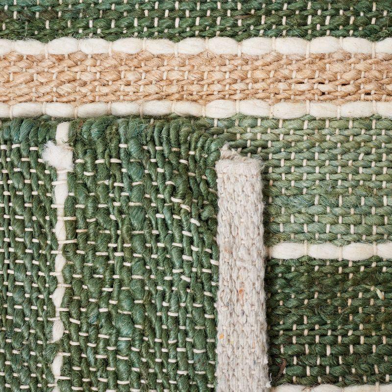 Striped Kilim STK312 Hand Woven Area Rug - Green/Natural - 6'x9' - Safavieh.