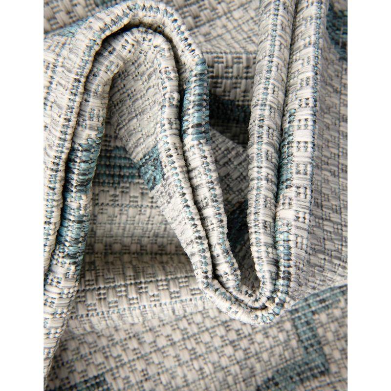 Unique Loom 2' 0 x 6' 1 Runner Indoor/Outdoor Trellis Gray Runner Rug