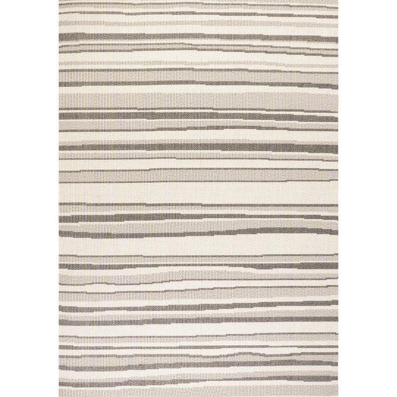 5' x 8' Castara Wavy Stripe Modern Indoor/Outdoor Area Rug, Cream/Dark Gray - JONATHAN Y