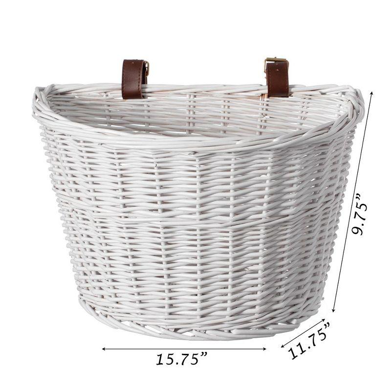 Wicker Front Cargo Bike Basket - Perfect for Riders of All Ages and Genders - for Beach Cruiser, Stationary Bike, E-bike, or Road Bike