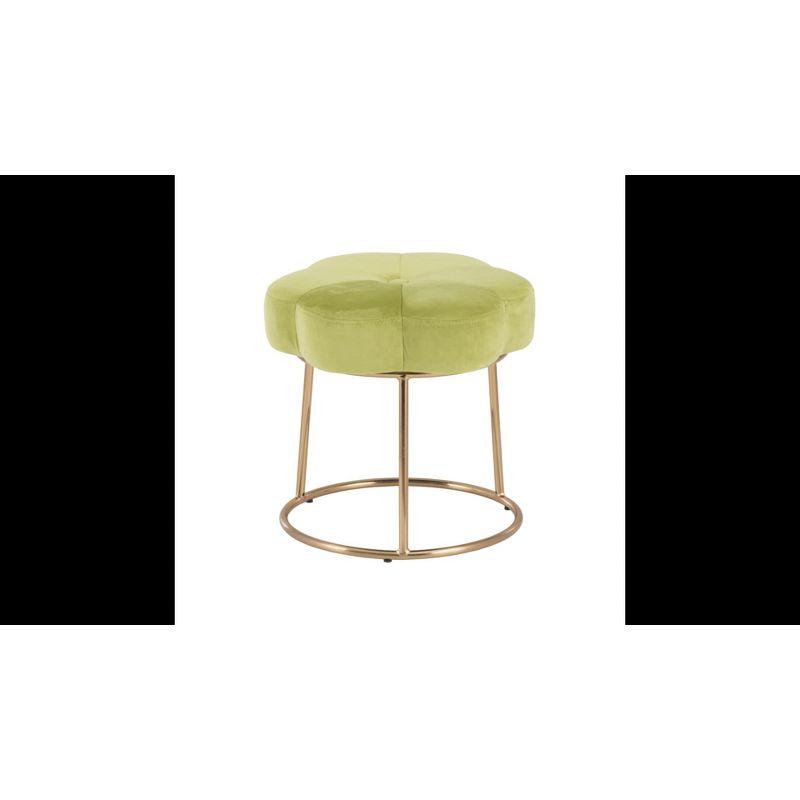 Seraphina Gold Plated Base Light Green Velvet Vanity Stool