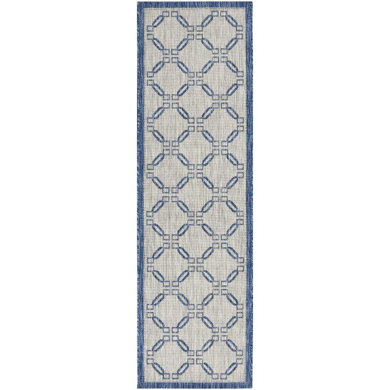 Nourison Garden Party GRD02 Indoor/outdoor Area Rug - Ivory Blue 2'2" x 7'6"