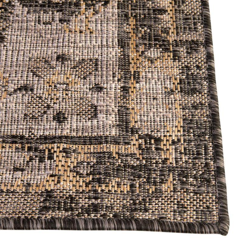 Unique Loom 9' 0 x 12' 0 Rectangle Indoor/Outdoor Traditional Charcoal Area Rug