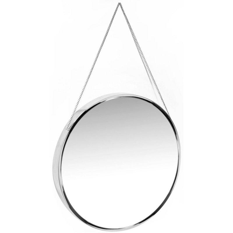 17.5" Franc Round Hanging Wall Mirror with Metal Chain - Infinity Instruments