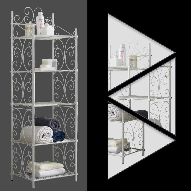 Kings Brand Furniture - 5 Tier Bathroom Storage Shelf, Freestanding Bookshelf Shelves for Bathroom, Living Room & Kitchen, Black