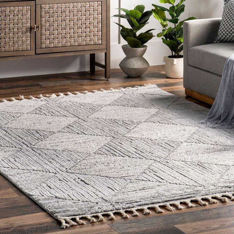 Nuloom Kerry Textured Geometric Tasseled Indoor Area Rug