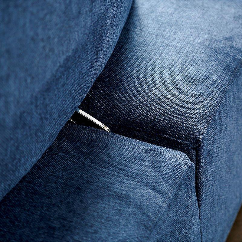 HOMES: Inside + Out Povoa Modern Modular Armless Chair Chenille with Extendable Backrest Blue